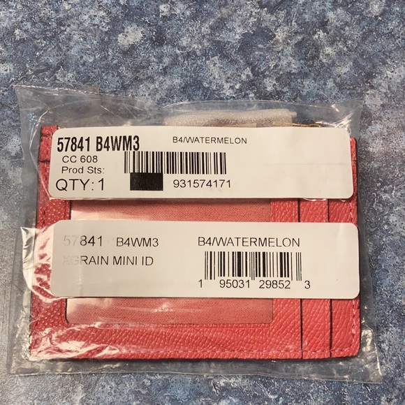 Coach mini skinny card case. Brass/watermelon. New w/tags - Picture 5 of 5